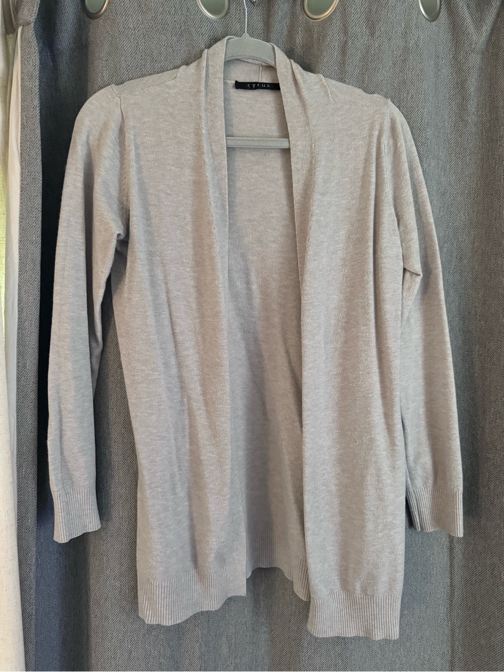 Cyrus Light Gray Open-Front Cardigan